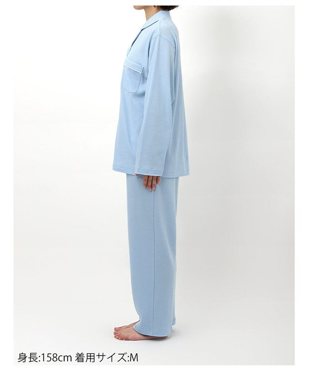 ワコール／睡眠科学 パジャマ 長袖・長ズボン 希少な超長綿「天綿（R）」パジャマ YDX525 睡眠科学／ワコール サックス