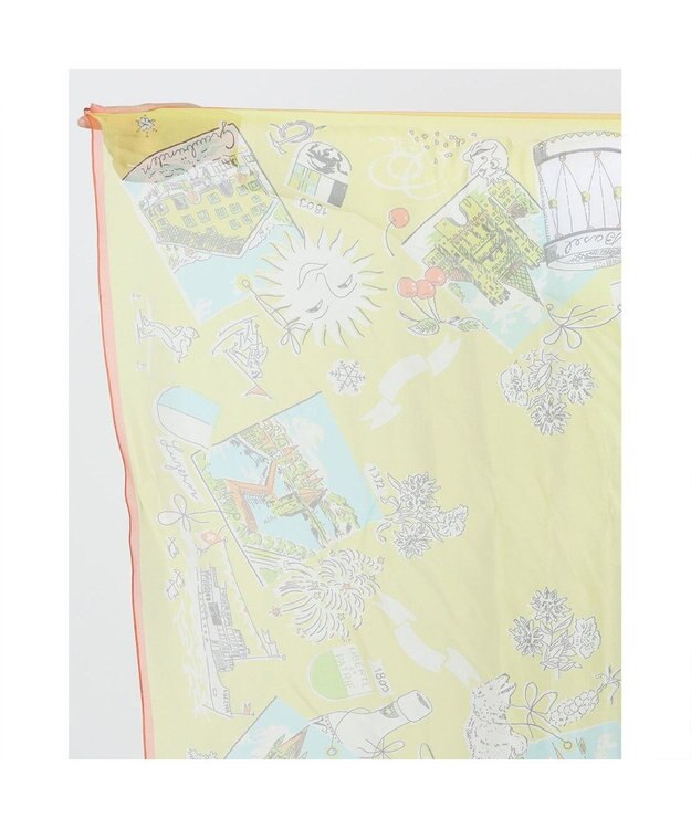 UNBILLION カシュネ cache nez / 横浜アーカイブシフォンスカーフ「スイス」 ライトイエロー