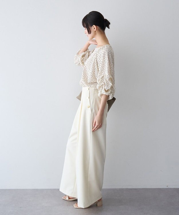 YECCA VECCA ホイップスリーブブラウス Dot