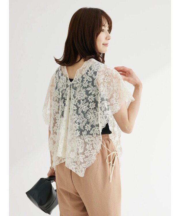 Green Parks ・ＳＵＧＡＲ　ＳＰＯＯＮ　２ｗａｙ刺繍レースベスト Ivory