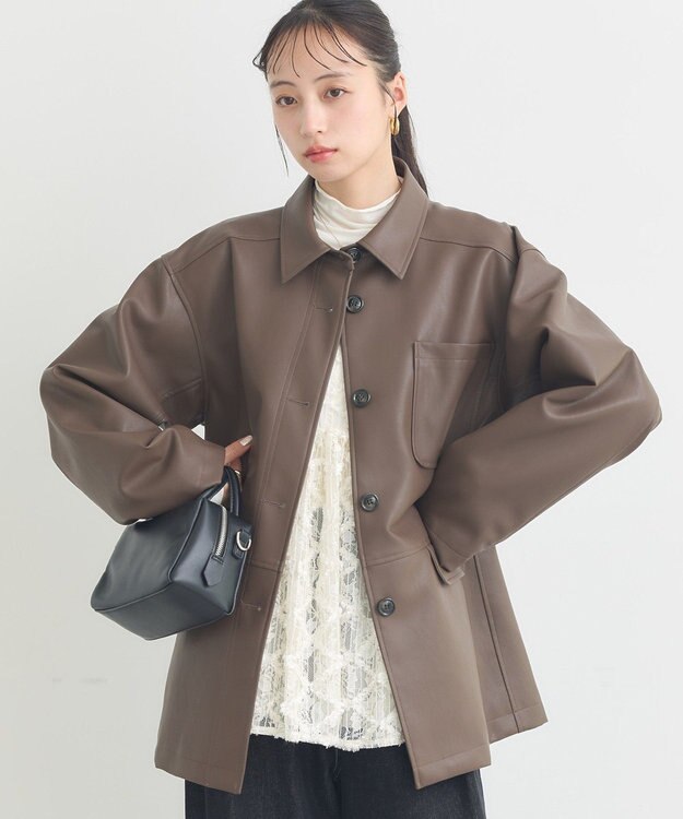earth music&ecology ＣＰＯシャツジャケット Brown
