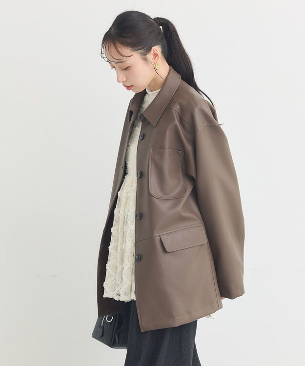 earth music&ecology ＣＰＯシャツジャケット Brown