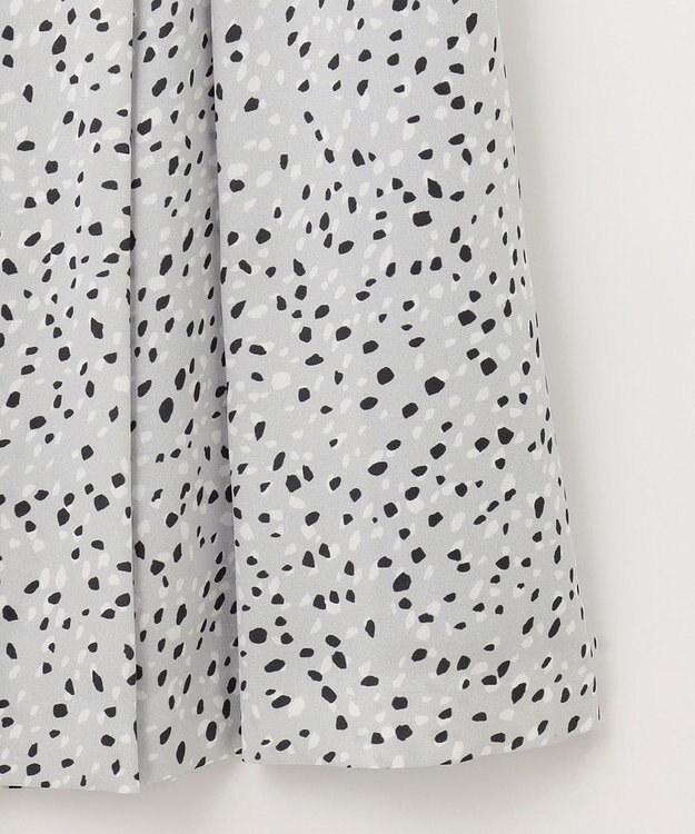 自由区 【XSサイズ～/洗える】フローイングドットプリント スカート ライトグレー系5