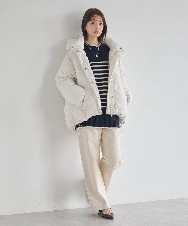 earth music&ecology 2WAYパファーブルゾン Ivory