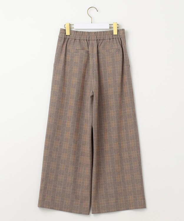 ANY SIS 【シリーズ累計7万本突破！】サーモ2WAYストレッチ ワンタック ワイドパンツ ブラウングレンチェック