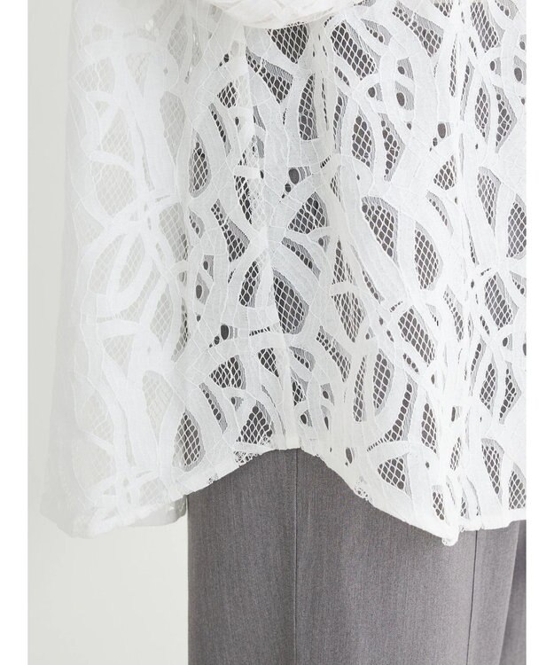 Green Parks ・ＥＬＥＮＣＡＲＥ　ＤＵＥ　レースバンドカラーブラウス Off White