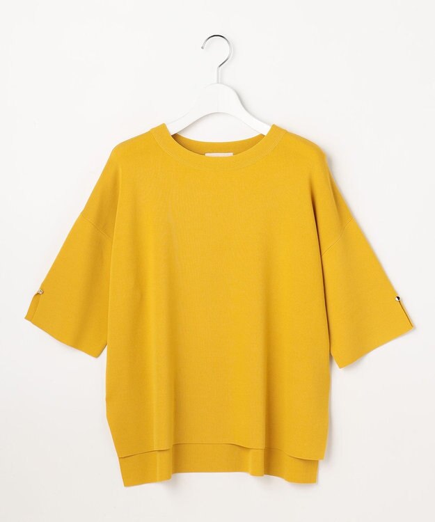 ANY SIS 【アイスタッチ】ボートネックニット プルオーバー マリーゴールド