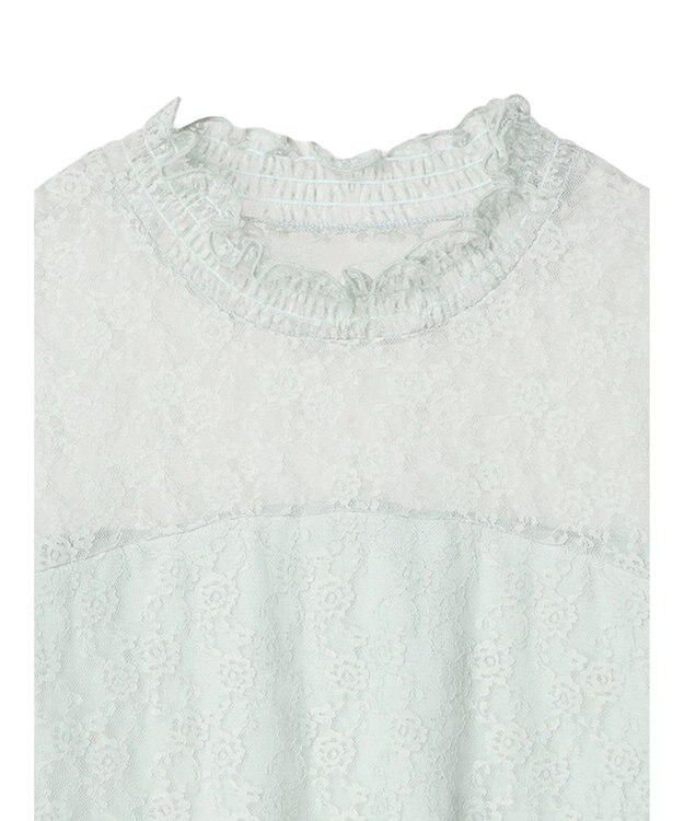 earth music&ecology レースドッキング半袖プルオーバー Mint