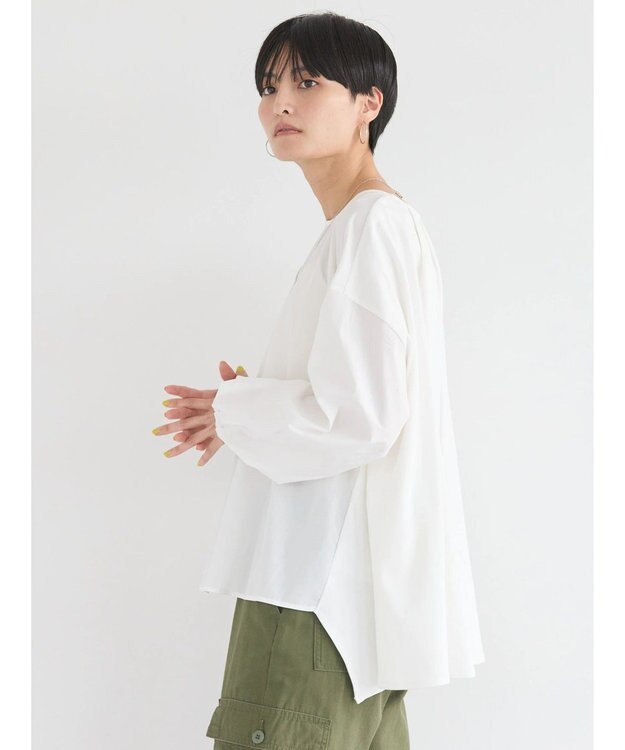 AMERICAN HOLIC 異素材バックタックドッキングプルオーバー Off White