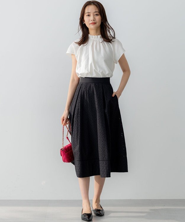 組曲 S エンブロイダリーレース スカート ブラック系