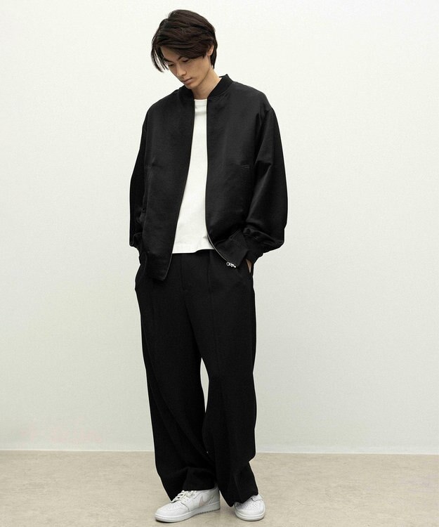 NAVE 【ReNAVE】タンブラーサテン ブルゾン ブラック系