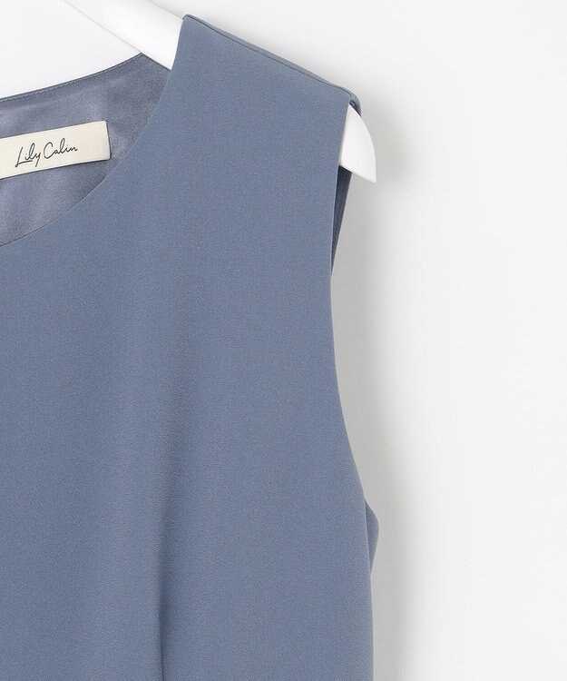 ANY SIS 【Lily Calin】レーストップス×マーメイド ドレス セット スモーキーブルー×スモーキーブルー