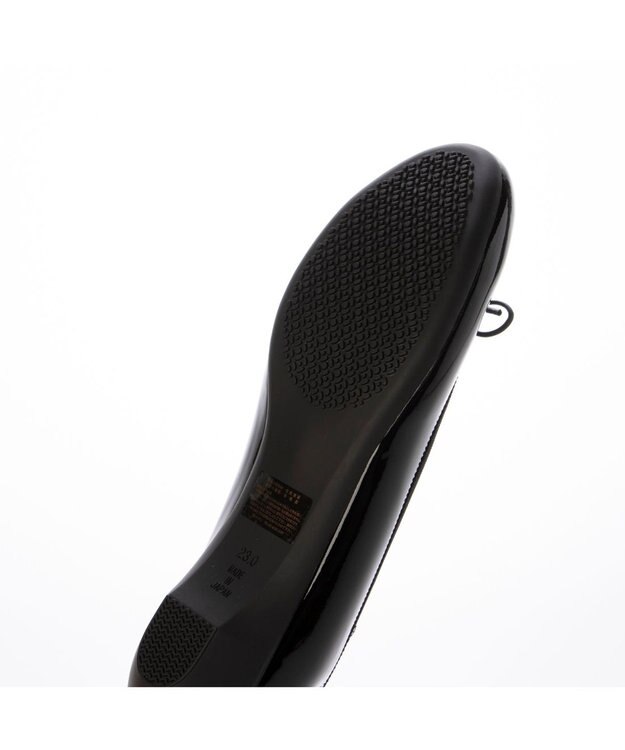 ing <Pitti>【WEB限定】ラウンドトゥレインバレエシューズ ブラックエナメル