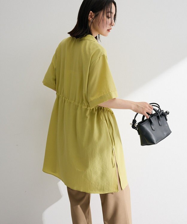 Green Parks ウエストリボンミディ丈ワンピース Lime Green