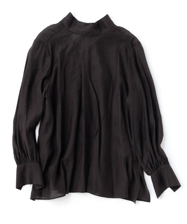 UNFILO イージーケア ボウタイ ブラウス ブラック