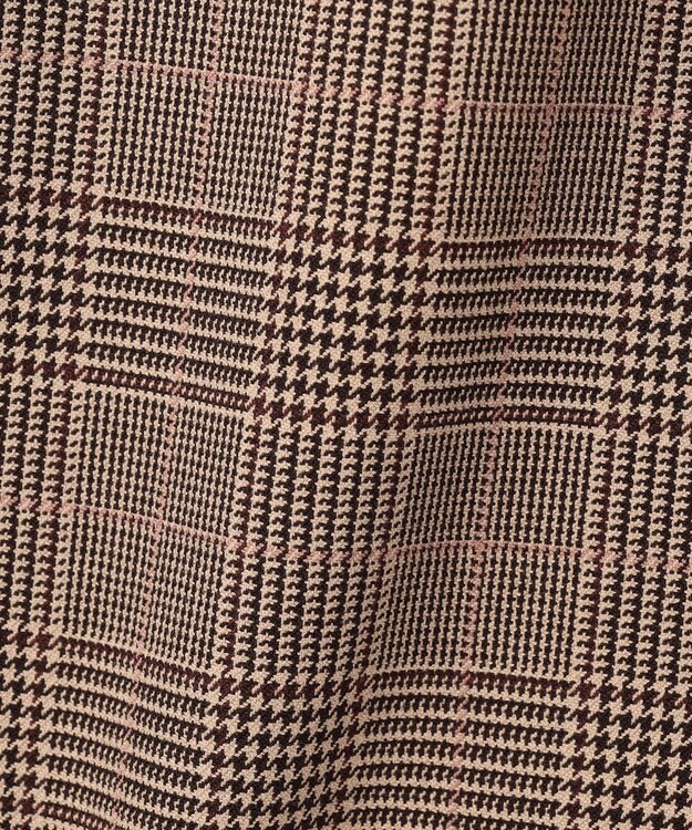 ANY SIS 【シリーズ累計7万本突破！】サーモ2WAYストレッチ ワンタック ワイドパンツ ブラウングレンチェック