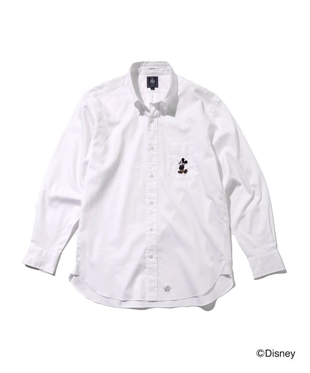 J.PRESS MEN 【DISNEY COLLECTION】【UNISEX】ピンオックス シャツ/ B.D. / ミッキーマウス ホワイト系