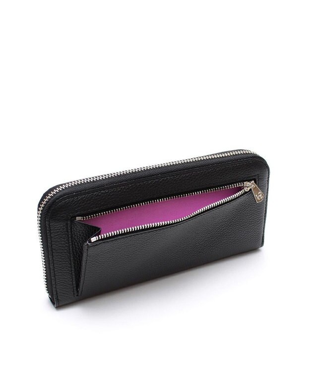 A.D.M.J. 【牛革】モーツァルト クリスタルソーイング ラウンドウォレット BK