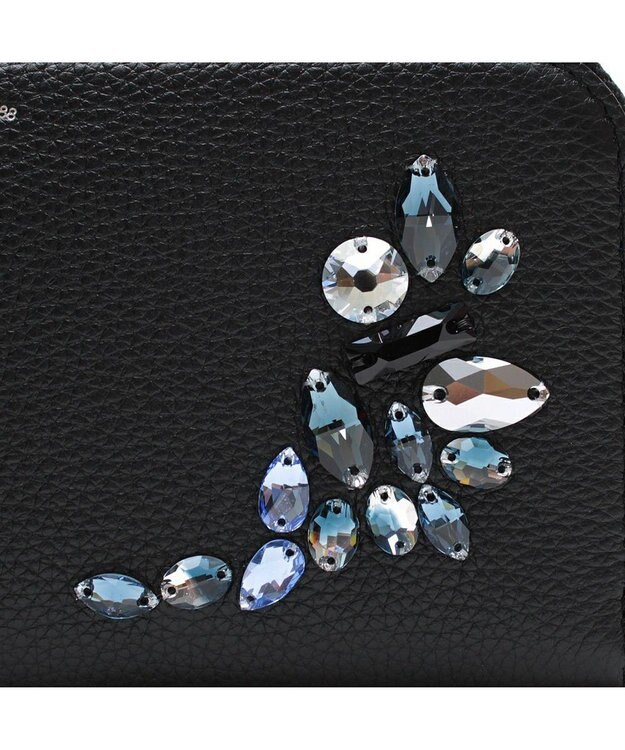 A.D.M.J. 【牛革】モーツァルト クリスタルソーイング ラウンドウォレット BK