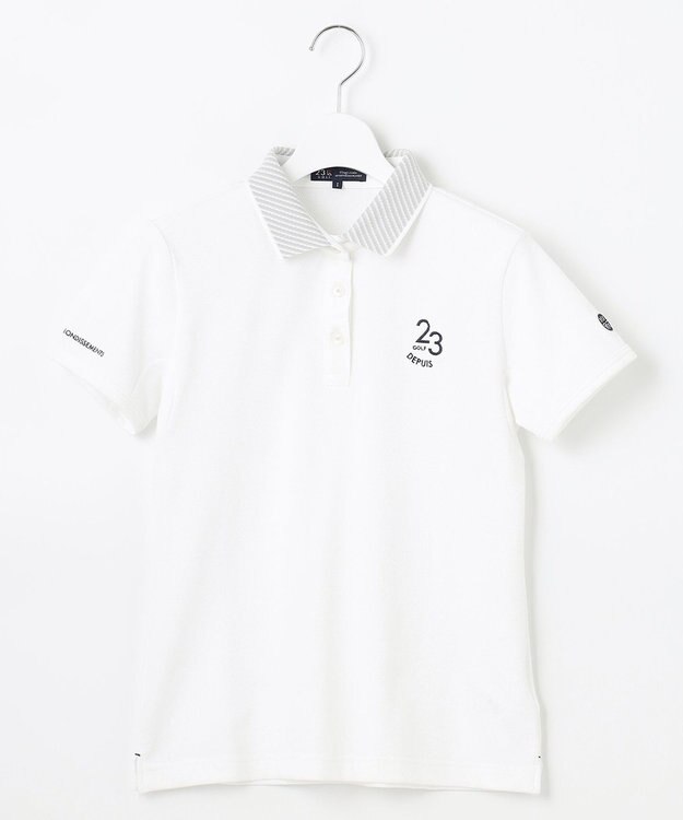 23区GOLF 【WOMEN】ハニカムライト鹿子 半そでポロシャツ ホワイト系