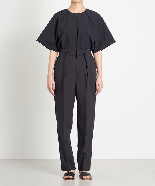 NAVE 【ReNAVE　撥水機能・UVカット・透湿・接触冷感・洗える】ナイロンタスランシャツブラウス ブラック系