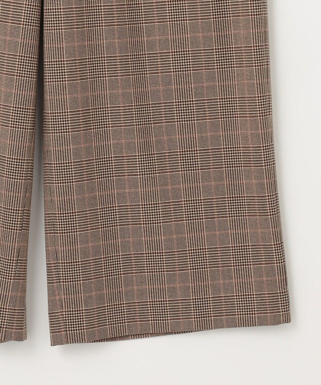 ANY SIS 【シリーズ累計7万本突破！】サーモ2WAYストレッチ ワンタック ワイドパンツ ブラウングレンチェック