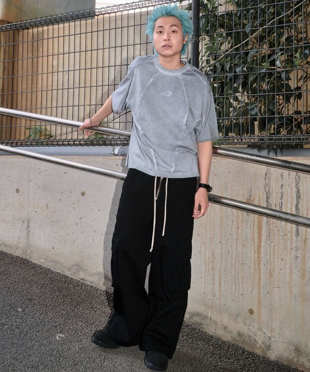 WEGO 【ユニセックス着用ITEM/MLサイズ展開】コールドダイスウィッチングロゴT（SS） グレー