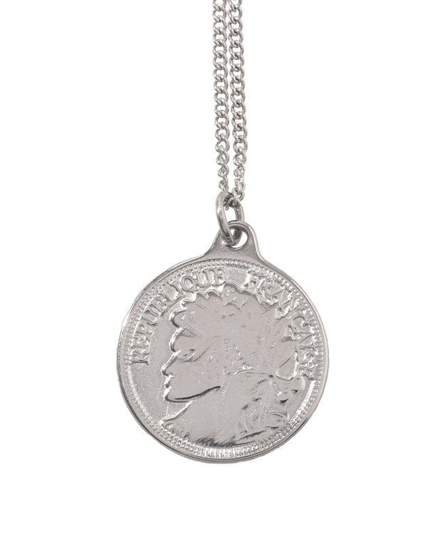 earth music&ecology 【ステンレス】コインモチーフ３連ネックレス Silver