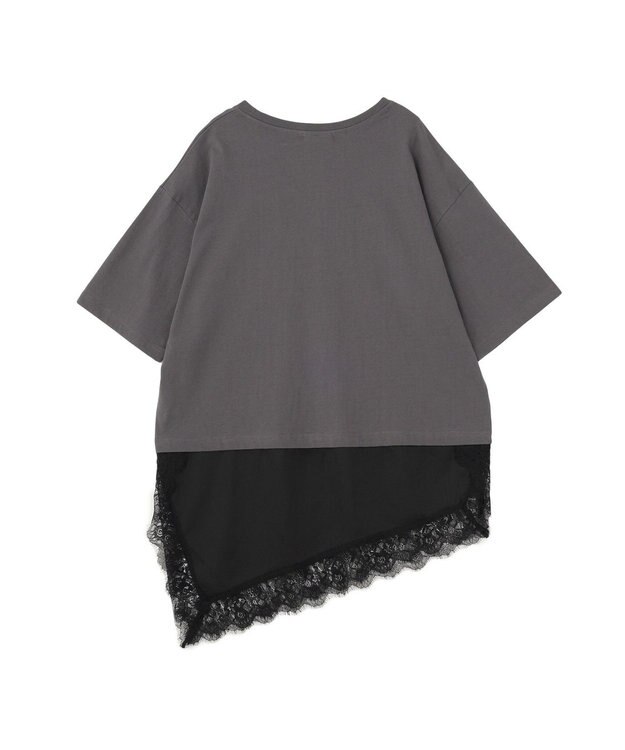 Green Parks レースドッキングＴシャツ Charcoal Gray
