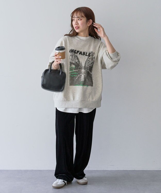 Green Parks ・ＳＵＧＡＲ　ＳＰＯＯＮ　ストライプベロアパンツ Black