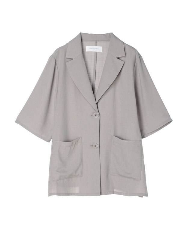 Green Parks 接触冷感　５分袖ジャケット Light Gray