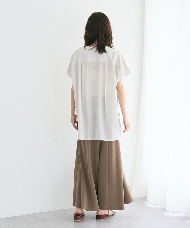 YECCA VECCA 【セットアップ可能】ポケットスキッパーシャツ Gray Beige