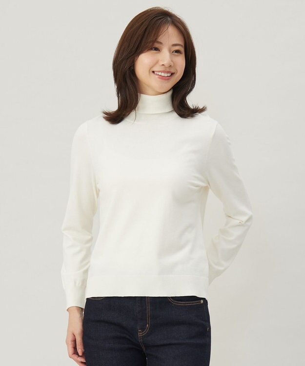 J.PRESS LADIES 【ご好評につき新色追加！・WEB限定カラーあり・洗える】PRINCE タートルネック ニット ホワイト系