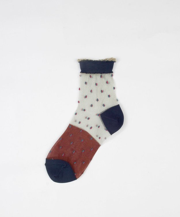 TRICOTE ボンボンドットソックス 39NAVY