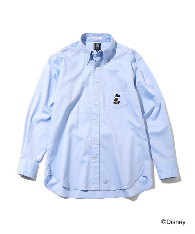 J.PRESS MEN 【DISNEY COLLECTION】【UNISEX】ピンオックス シャツ/ B.D. / ミッキーマウス サックスブルー系