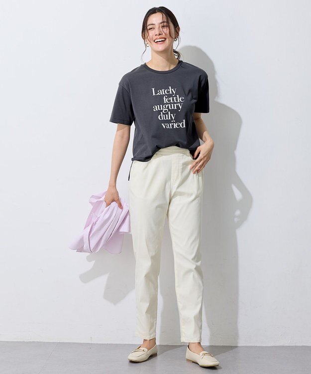 ANY L 半袖ロゴＴシャツ チャコール[ロゴプリント]