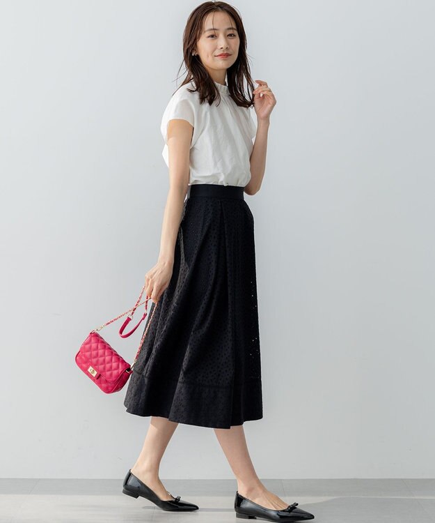 組曲 エンブロイダリーレース スカート ブラック系