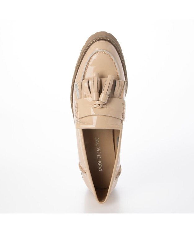 MODE ET JACOMO <MODE ET JACOMO>厚底タッセルローファー ベージュエナメル