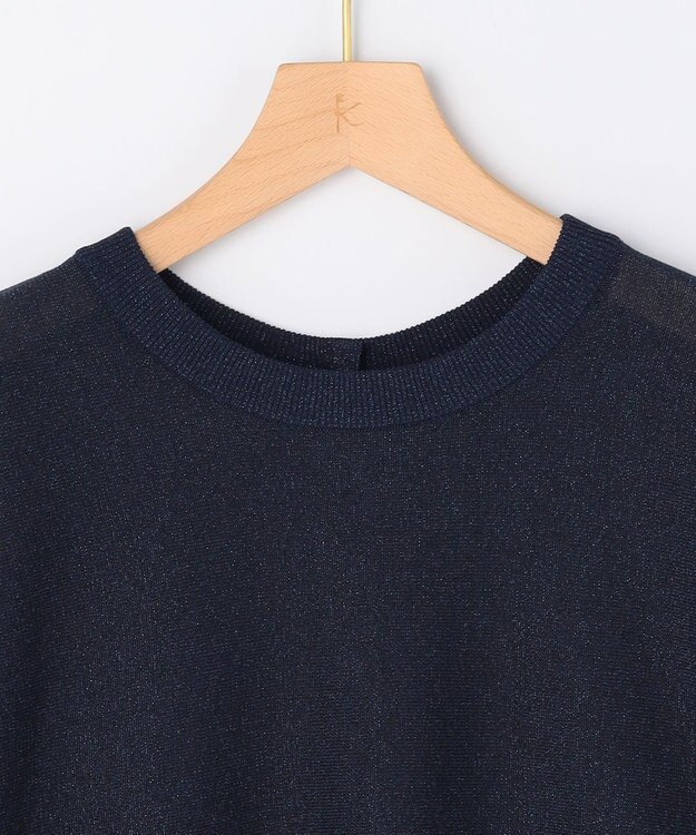 組曲 L 【先行予約・前後着用可】ドルマンスリーブライトラメ ニット ネイビー系
