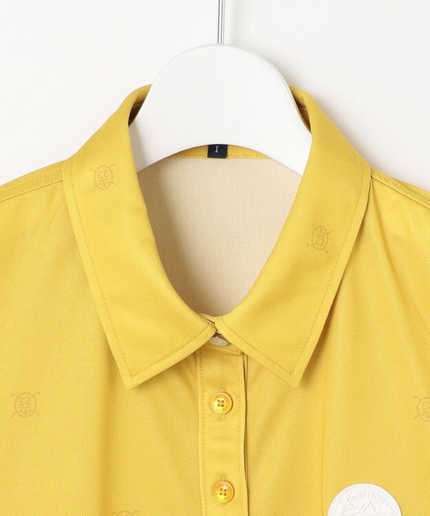 23区GOLF 【WOMEN】ワッペンプリント鹿の子シャツ キャメル系