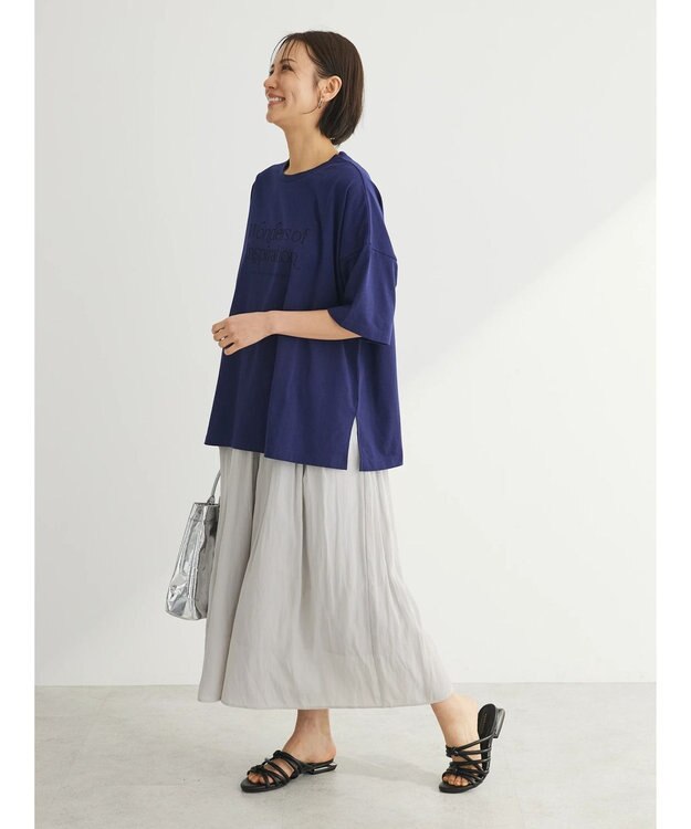 Green Parks シンプルフェミニンロゴチュニック Navy