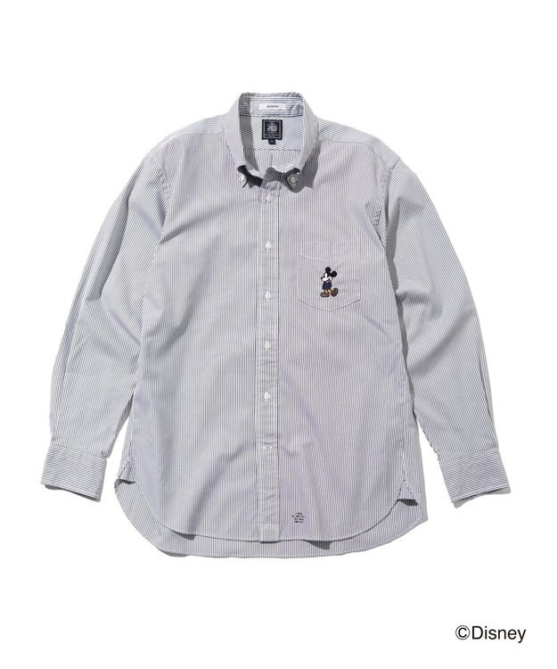 J.PRESS MEN 【DISNEY COLLECTION】【UNISEX】ピンオックス シャツ/ B.D. / ミッキーマウス ネイビー系1