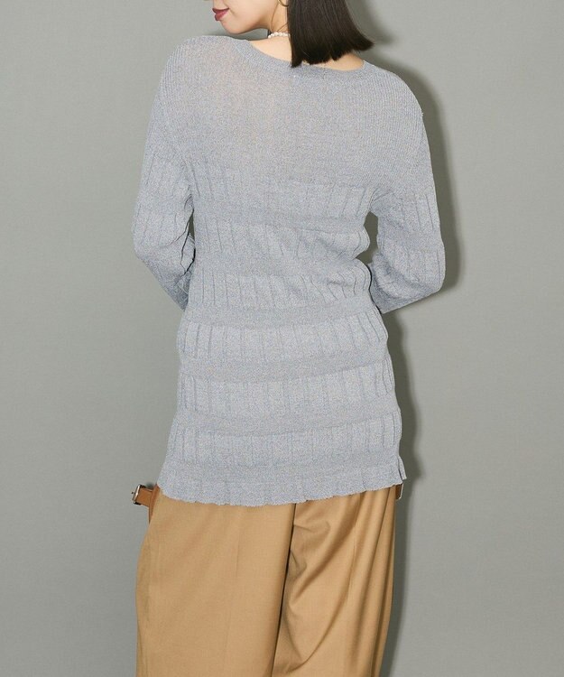 Green Parks プリーツニットカーディガン Light Gray