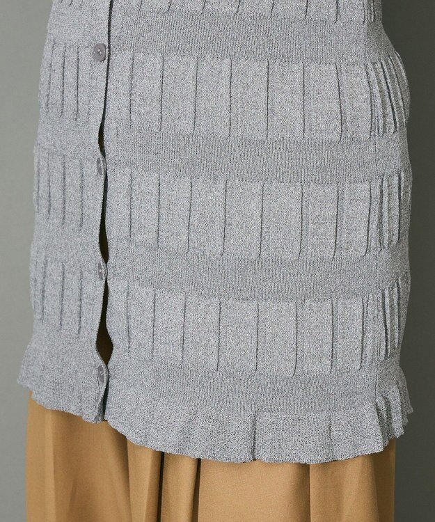Green Parks プリーツニットカーディガン Light Gray