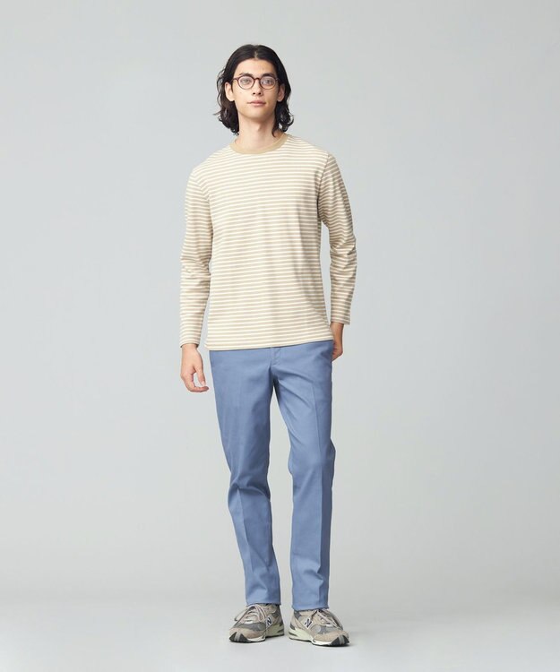 J.PRESS MEN ソフトＷフェイス ボーダーロングTシャツ ベージュ系7