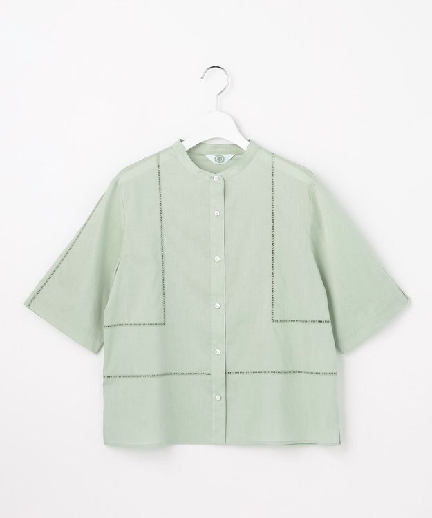 J.PRESS LADIES S 【WEB限定カラーあり・一枚で着映え】ラミー ポプリン ボクシーシャツ ミント系