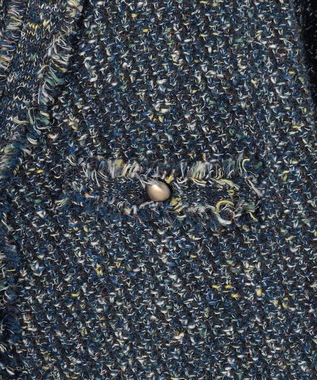 自由区 S ミックスツイードニット   カーディガン リッツブルー系