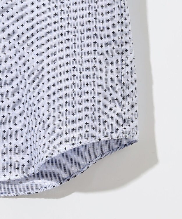 JOSEPH ABBOUD 【ビジネスシーンに最適・サステイナブル】ソアロンンシャンブレープリント 半袖 シャツ ブルー系5