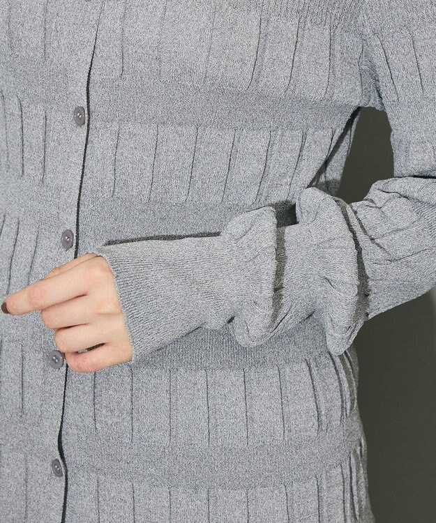 Green Parks プリーツニットカーディガン Light Gray