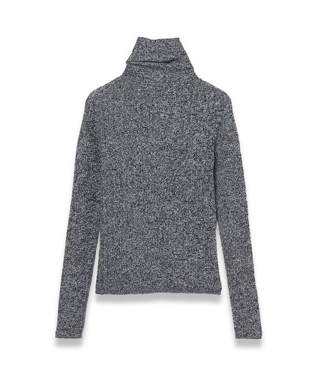 JOSEPH 【洗える】ケーブル&リブ　ハイネックニット Ivory/Black